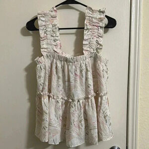 NWT Entro Spackled Ruffle Tank Top